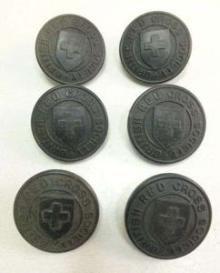 Set of 6 Large British Red Cross Society Buttons