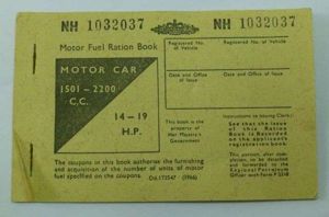 1966 Dated British Motor Fuel Ration Book, Motor Car
