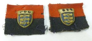 WW2 RA RAOC Padded Cloth Insignia Pair