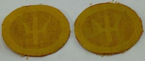 Original WW2 British 44th Division Printed Cloth Badge Pair — image 3