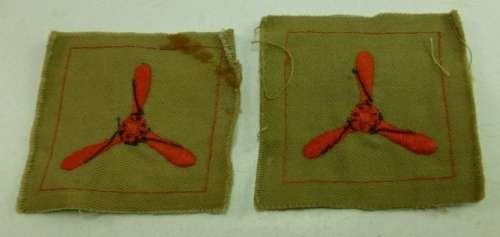 WW2 Era RAF Tropical Issue Propeller Cloth Badge Pair — image 2