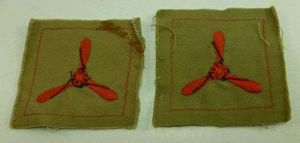 WW2 Era RAF Tropical Issue Propeller Cloth Badge Pair