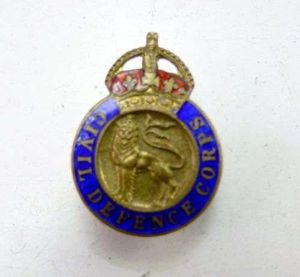 Original Brass & Enamel Civil Defence Corps Badge