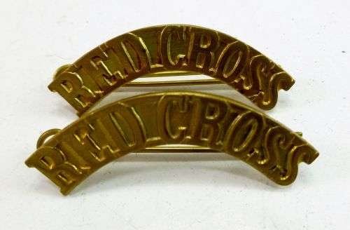 WW2 Red Cross Brass Shoulder Titles — image 3