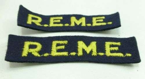 Original WW2 REME Cloth Shoulder Titles — image 3