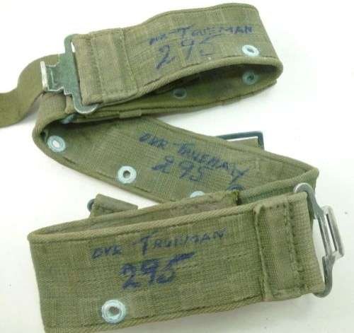 4 Original 1944 Pat Webbing Waist Belt To 295 DVR Trueman — image 2