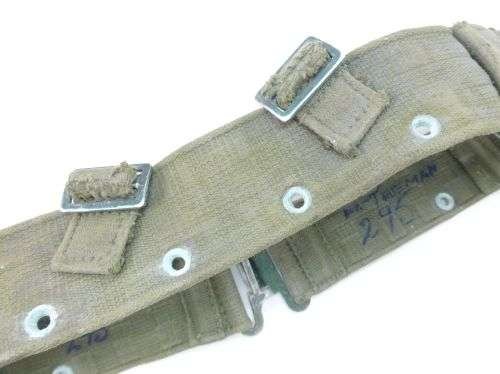 4 Original 1944 Pat Webbing Waist Belt To 295 DVR Trueman — image 3