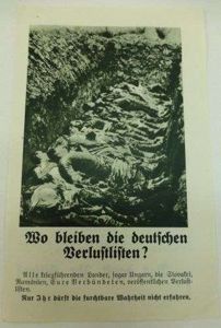 WW2 British Air Drop Leaflet In German Showing Mass Grave