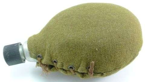 Un-identified WW2 Russian ? Felt Covered Alloy Water Bottle — image 2
