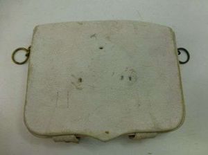 Royal Marines Band White Buff Leather Pouch Dated 1934