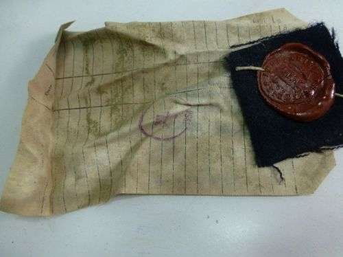 1946 Dated Sealed Pat Navy Blue Embroidery Cotton — image 2