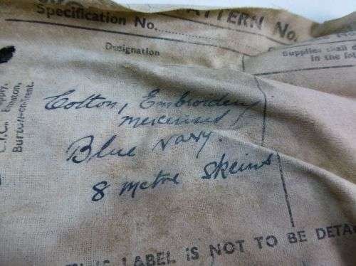 1946 Dated Sealed Pat Navy Blue Embroidery Cotton — image 4