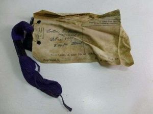 1946 Dated Sealed Pat Navy Blue Embroidery Cotton