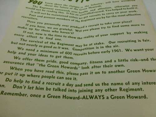 Small original Green Howards Recruiting Poster 1960s — image 4