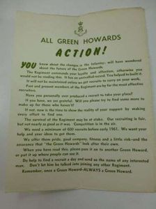 Small original Green Howards Recruiting Poster 1960s