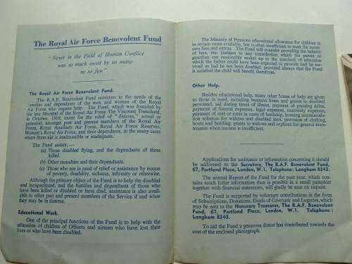 The Royal Air Force Benevolent Fund Pamphlet & Post Card — image 4