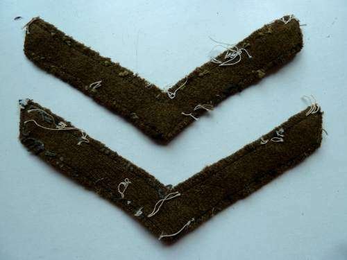 WW1 WW2? Hand Painted Lance Corporal Rank Stripes Pair — image 2
