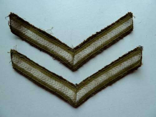 WW1 WW2? Hand Painted Lance Corporal Rank Stripes Pair — image 4