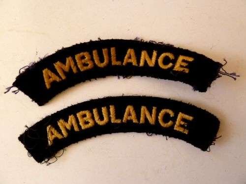 Original WW2 Civil Defence Ambulance Cloth Shoulder Titles — image 2