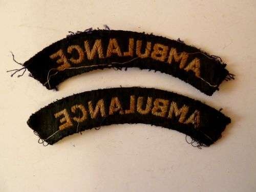Original WW2 Civil Defence Ambulance Cloth Shoulder Titles — image 3