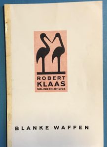 Third Reich Robert Klaas Dagger Catalogue