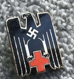 Third Reich Red Cross Cap Badge Insignia