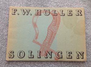 Original F.W. Holler Sales Catalogue