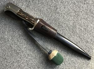 Third Reich Single Etch Short Dress Bayonet with Stag Grips-Höller