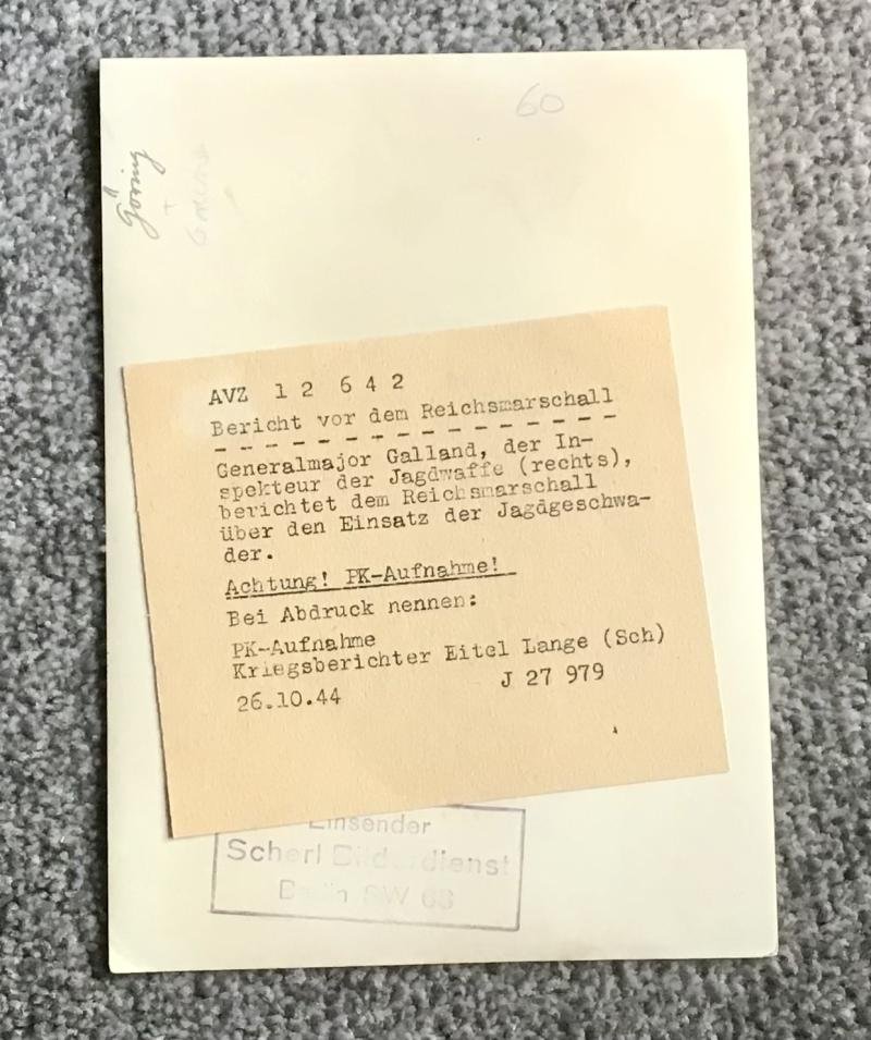 Third Reich Press Photo-Goering/ Galland — image 2