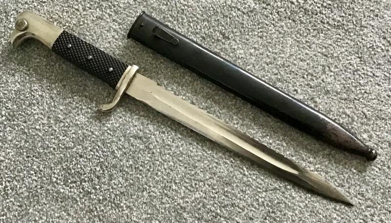 Third Reich Early Saw Back Dress Bayonet — image 4