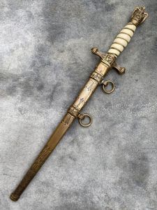 EARLY ALL BRASS NAVY DAGGER BY WKC.