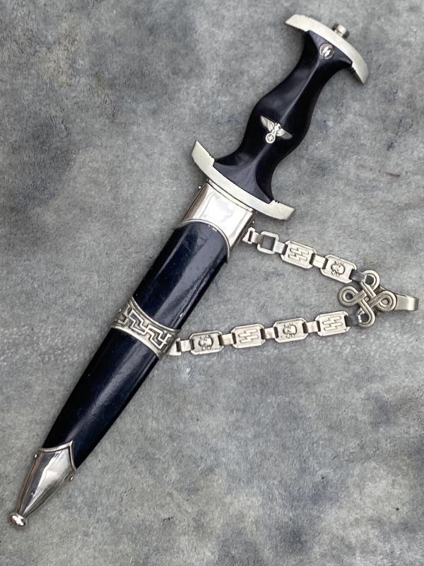 VERY EARLY 1936 SS CHAINED DAGGER - ALL NICKEL FITTINGS! — image 2