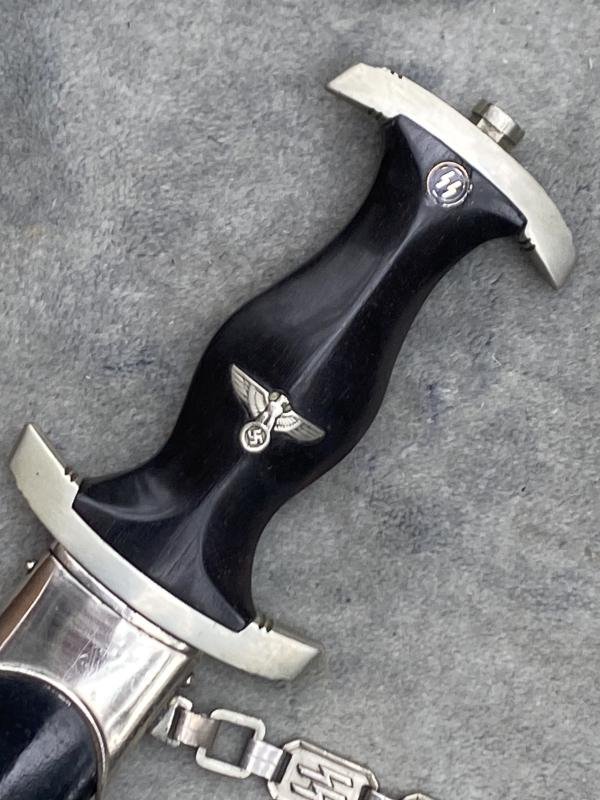 VERY EARLY 1936 SS CHAINED DAGGER - ALL NICKEL FITTINGS! — image 3