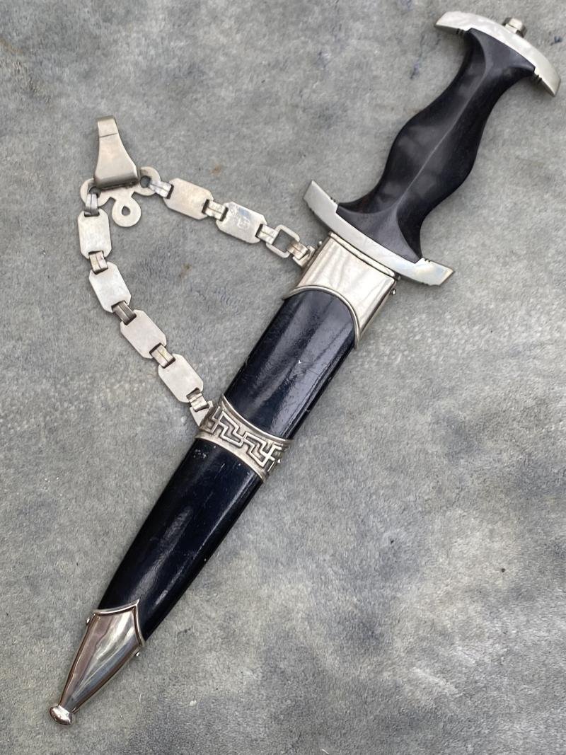 VERY EARLY 1936 SS CHAINED DAGGER - ALL NICKEL FITTINGS! — image 5