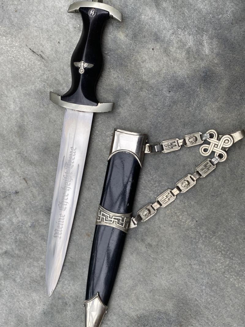 VERY EARLY 1936 SS CHAINED DAGGER - ALL NICKEL FITTINGS! — image 8