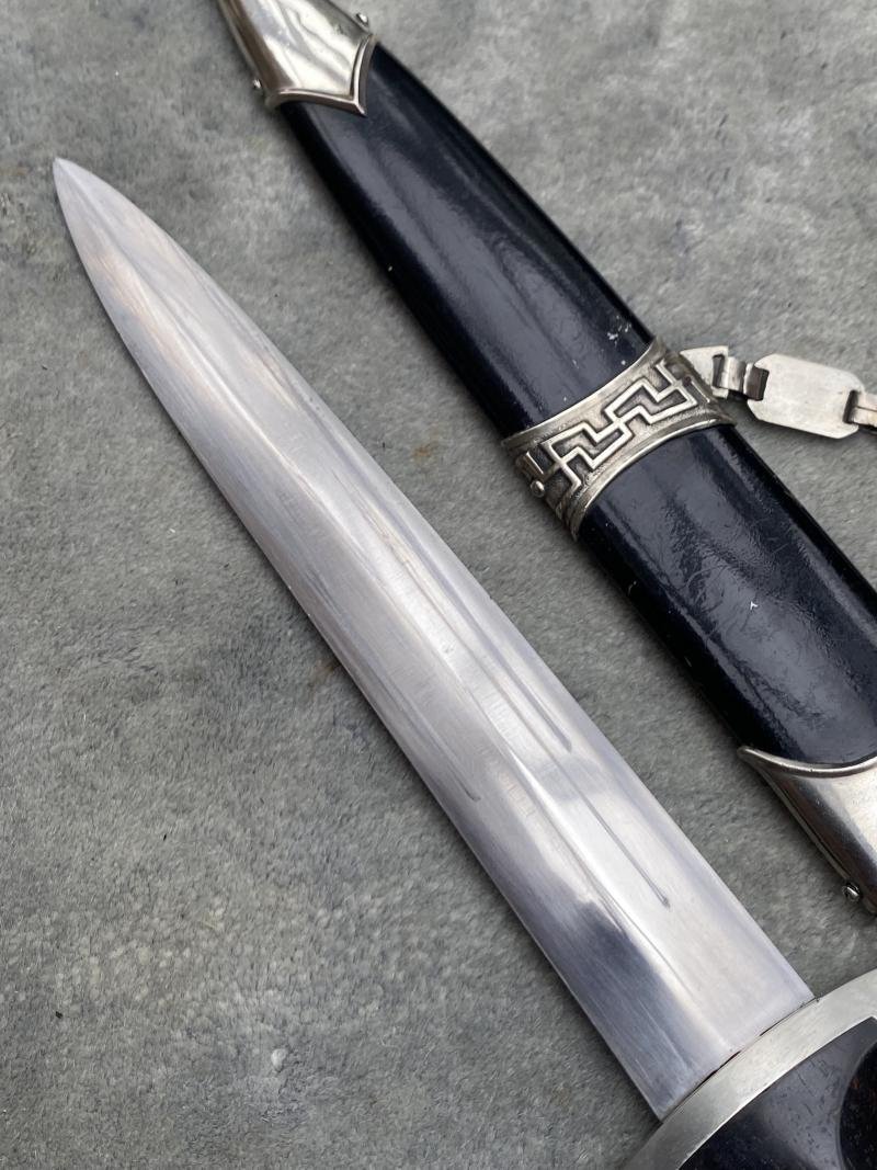 VERY EARLY 1936 SS CHAINED DAGGER - ALL NICKEL FITTINGS! — image 9