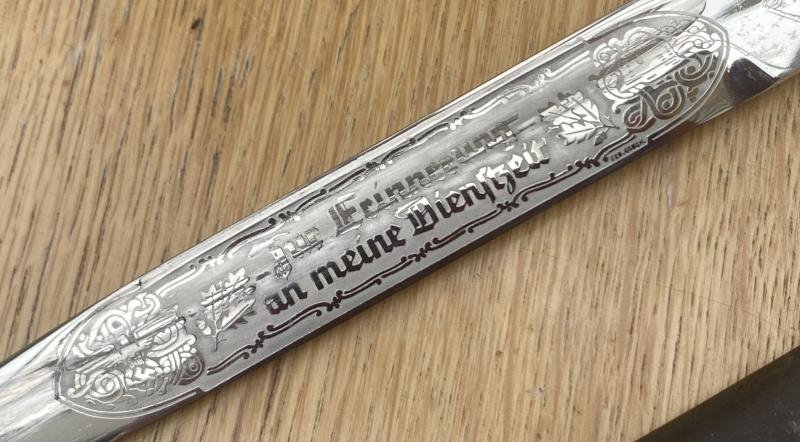 THIRD REICH SHORT ETCHED DRESS BAYONET BY PUMA. — image 3