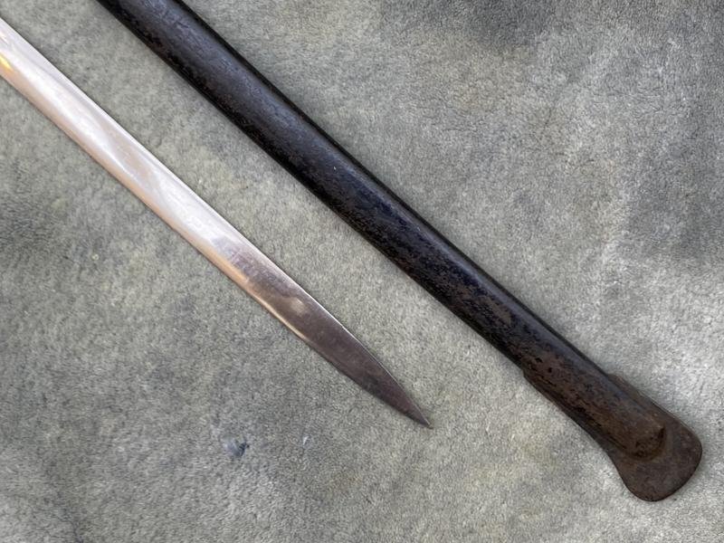 EARLY ALL BRASS WHERMACHT OFFICERS SWORD BY RARE MAKER. — image 8