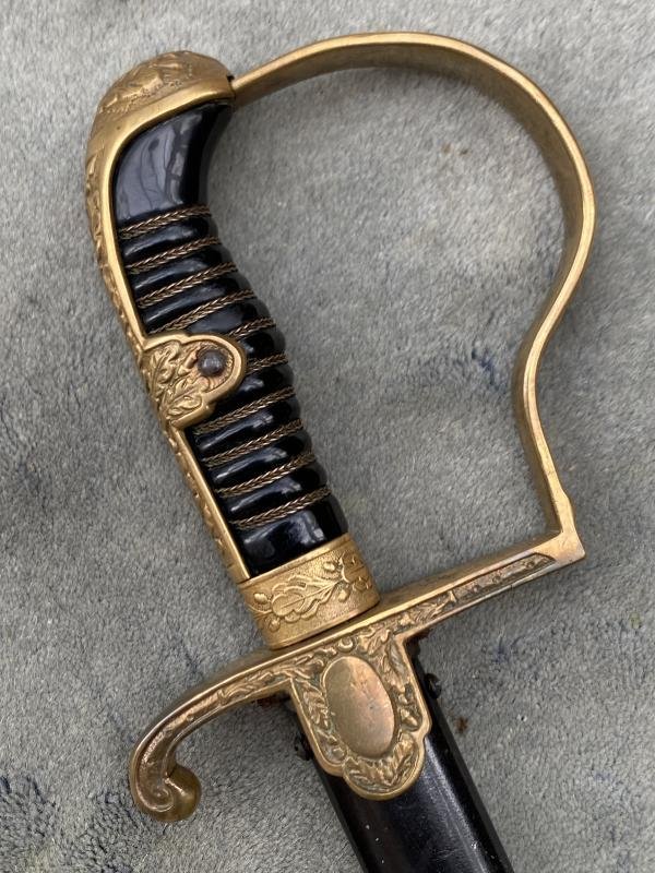 A NICE EARLY ALL BRASS WEHRMACHT OFFICERS SWORD BY ALCOSO. — image 6