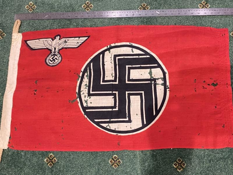 ULTRA RARE SMALLEST SIZED REICHSDIENST FLAG WITH MARINE MARKING. — image 2