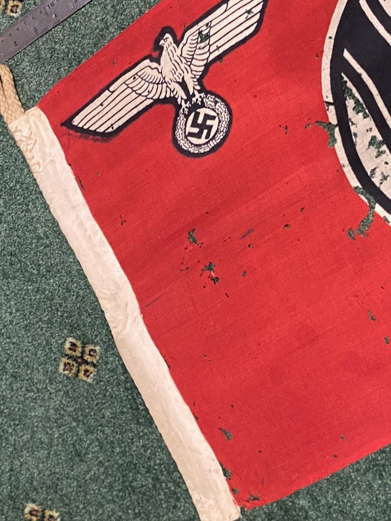 ULTRA RARE SMALLEST SIZED REICHSDIENST FLAG WITH MARINE MARKING. — image 3