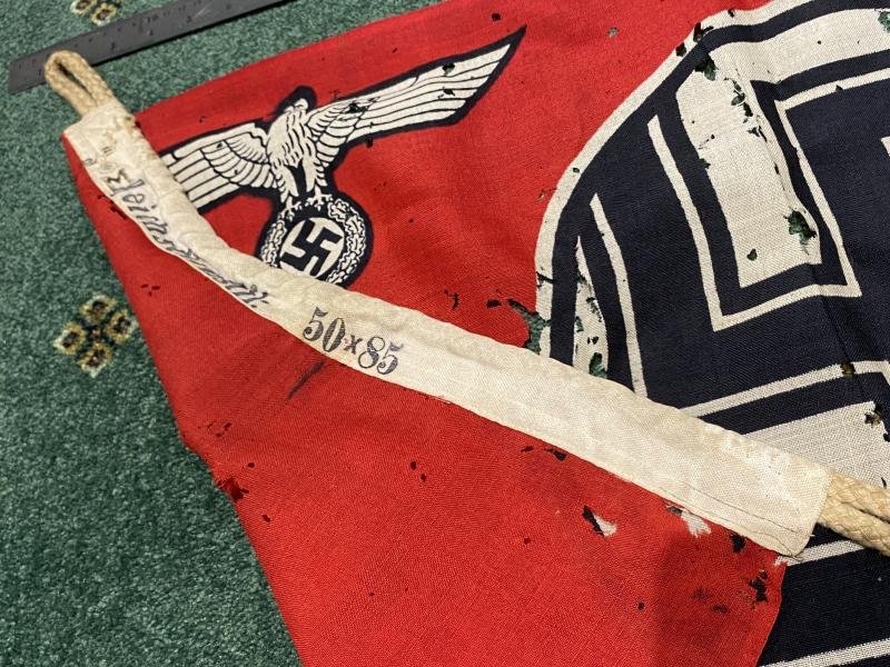 ULTRA RARE SMALLEST SIZED REICHSDIENST FLAG WITH MARINE MARKING. — image 6