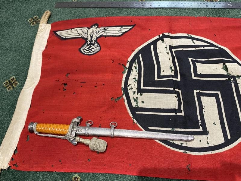 ULTRA RARE SMALLEST SIZED REICHSDIENST FLAG WITH MARINE MARKING. — image 8