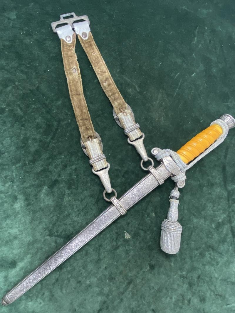 A PERSONALISED/NAMED ARMY DAGGER IDENTIFIED TO AN OFFICER BY ALCOSO WITH STRAPS AND KNOT. — image 5