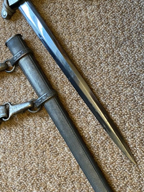 ARMY DAGGER WITH KNOT AND HANGERS HAS FULL DISTRIBUTOR NAME ON THE BLADE! — image 7