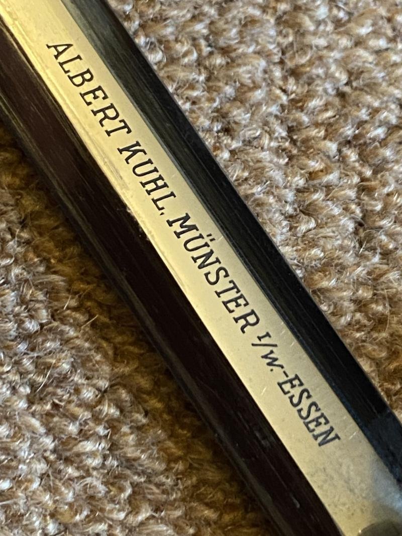 ARMY DAGGER WITH KNOT AND HANGERS HAS FULL DISTRIBUTOR NAME ON THE BLADE! — image 9