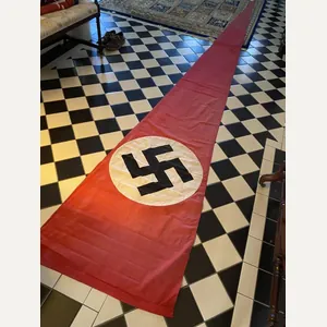 EXTREMELY LONG NSDAP/PARTY BUILDING 'STREAMER' FLAG DRAPE!
