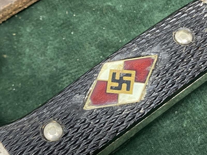 EXTREMELY EARLY, INITIAL PRODUCTION HITLER YOUTH KNIFE BY EICKHORN. — image 6