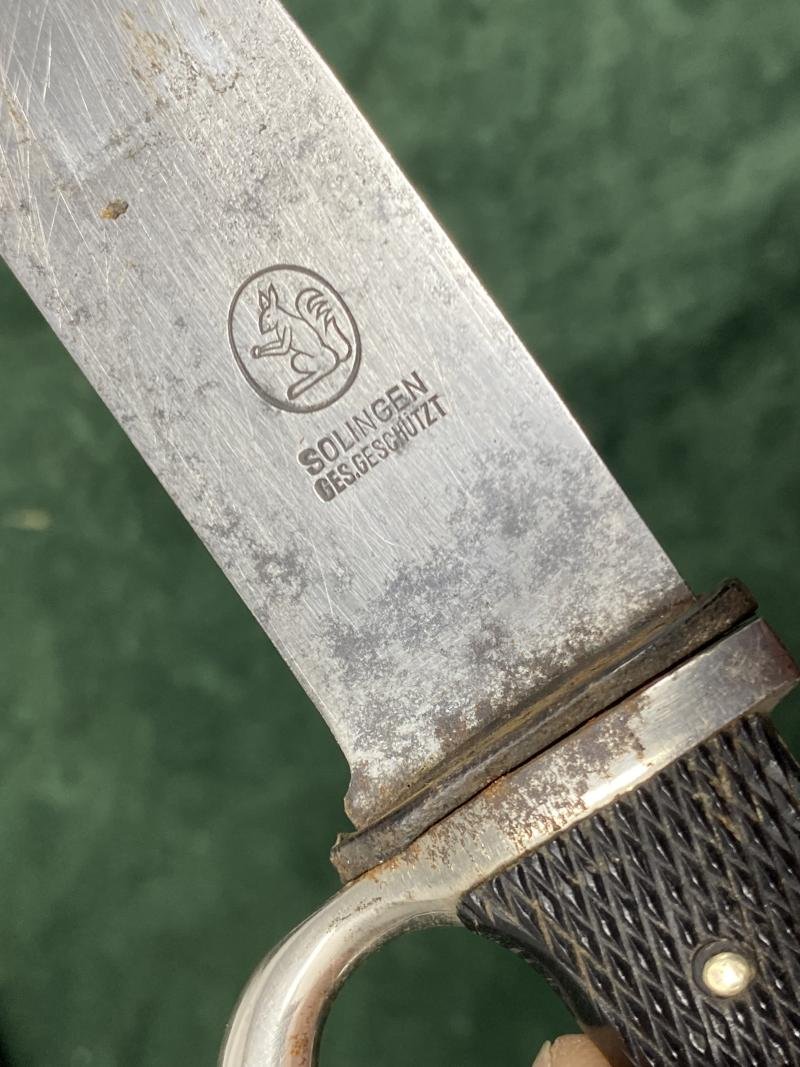EXTREMELY EARLY, INITIAL PRODUCTION HITLER YOUTH KNIFE BY EICKHORN. — image 9