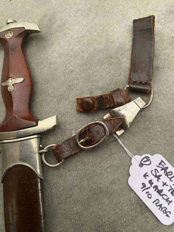 EARLY SA DAGGER WITH TRIPLE HANGER RARE 9/10 MAKER. — image 2